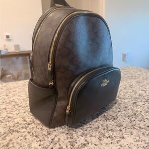 Coach Dark Brown courtyard Signature Backpack